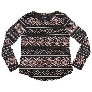 Sonoma Goods For Life Crewneck Long Sleeve Aztec Print ‘The Everyday Tee’